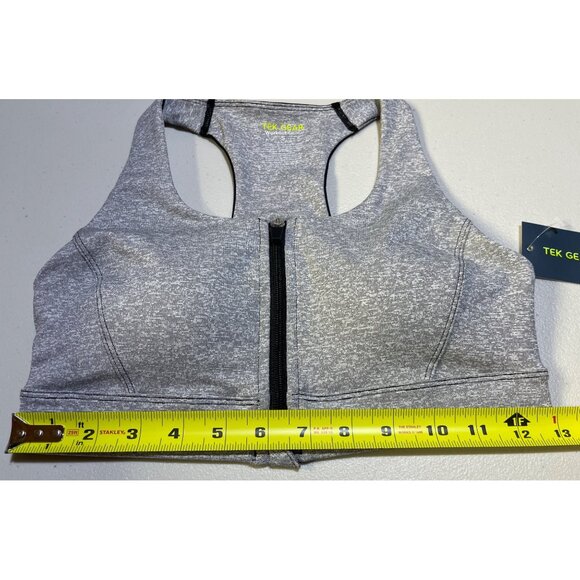 Tek Gear Womens Size Small Sports Bra Grey Zip Front - Picture 3 of 9